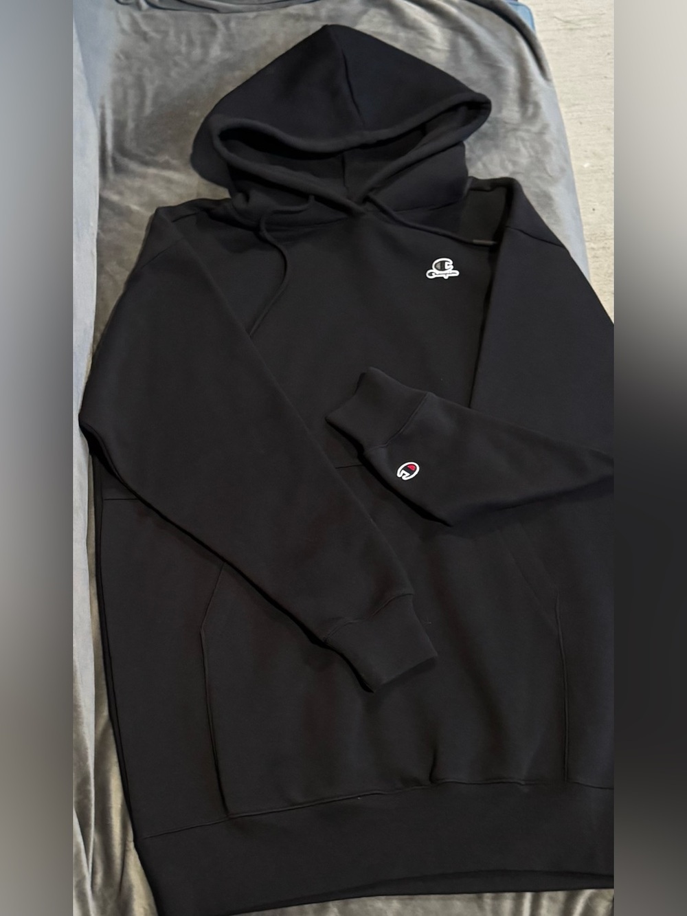 Champion Eco Fleece Black Pullover Hoodie Size Small NWOT